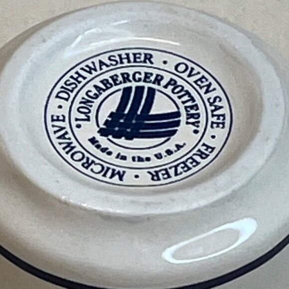 2 Longaberger Classic Blue Woven Traditions Votive Cups Candle Holders Ramekins - Picture 4 of 6